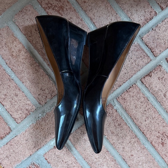 Calvin Klein Black Patent Wedge Shoes, Size 8.5, NWOT - Picture 5 of 11